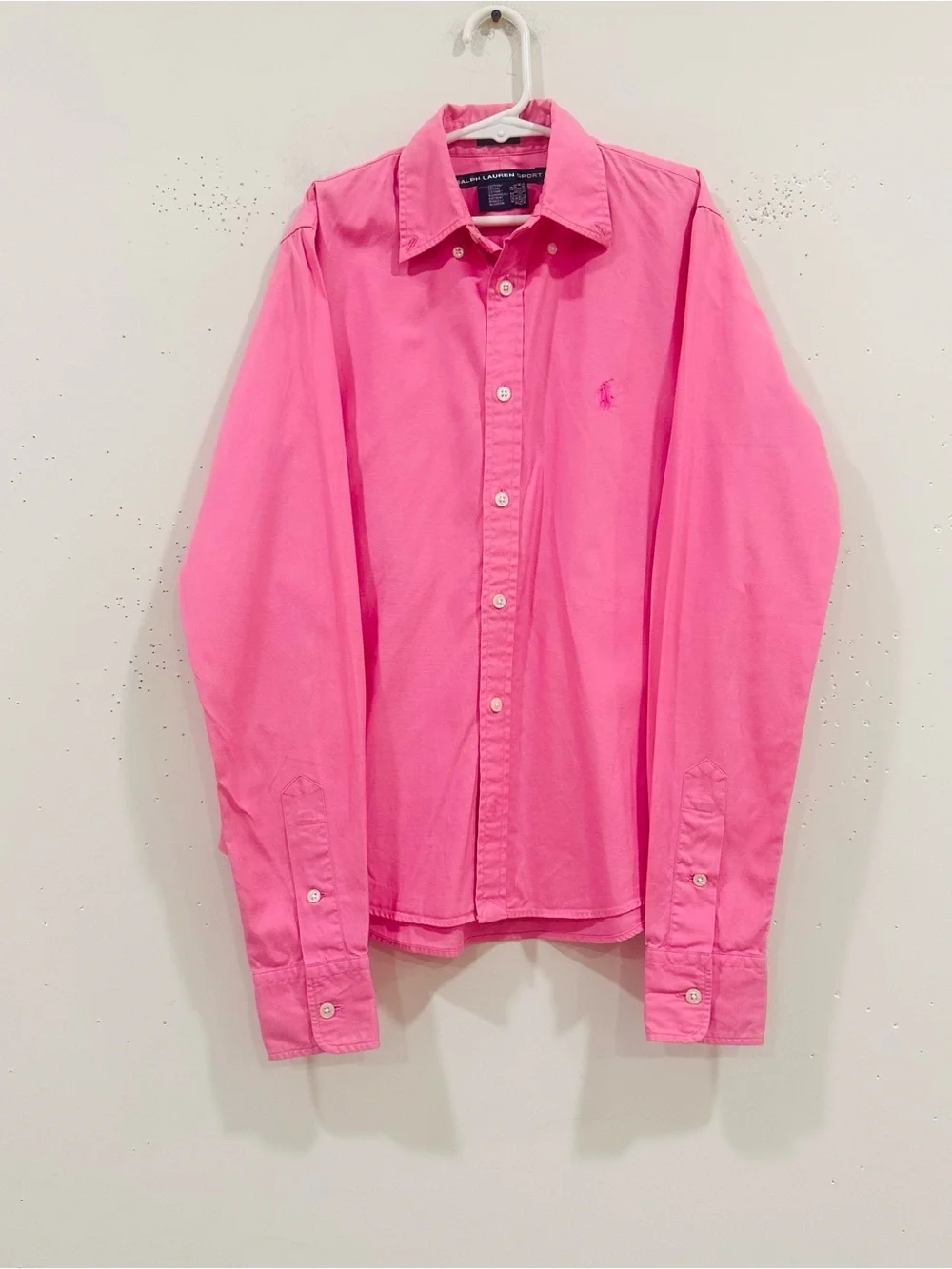 Ralph Lauren Sport Girls Pink Slim Fit Shirt Size 2 L (12-14) Pit-Pit 17
